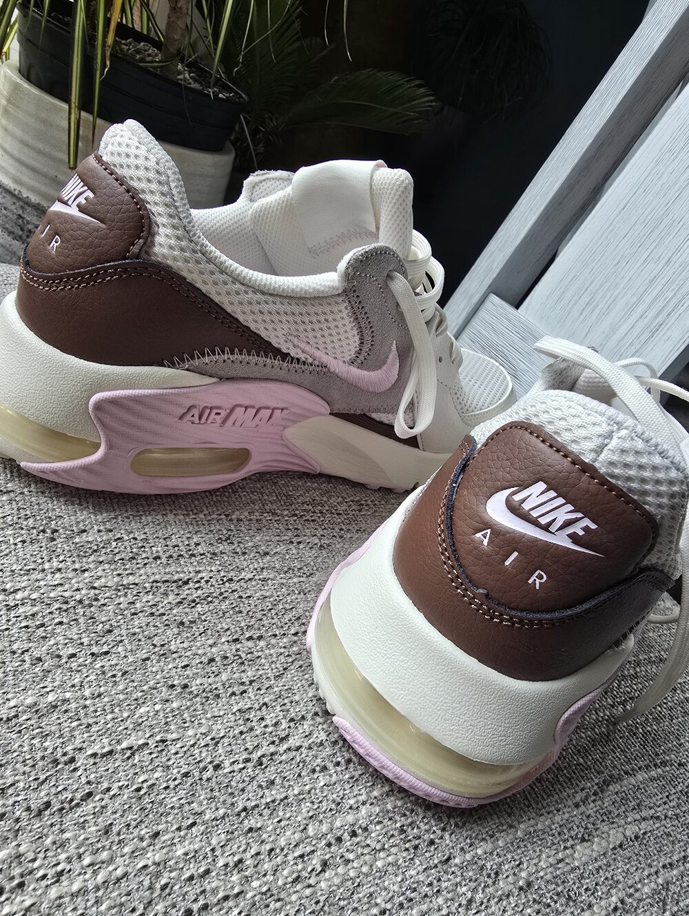 Nike Women's Sneakers in Cream, Pink & Brown